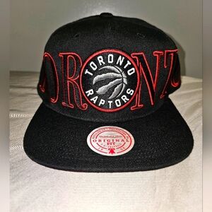 Mitchell & Ness Toronto Raptors Hat Cap Snapback Black Adjustable NBA